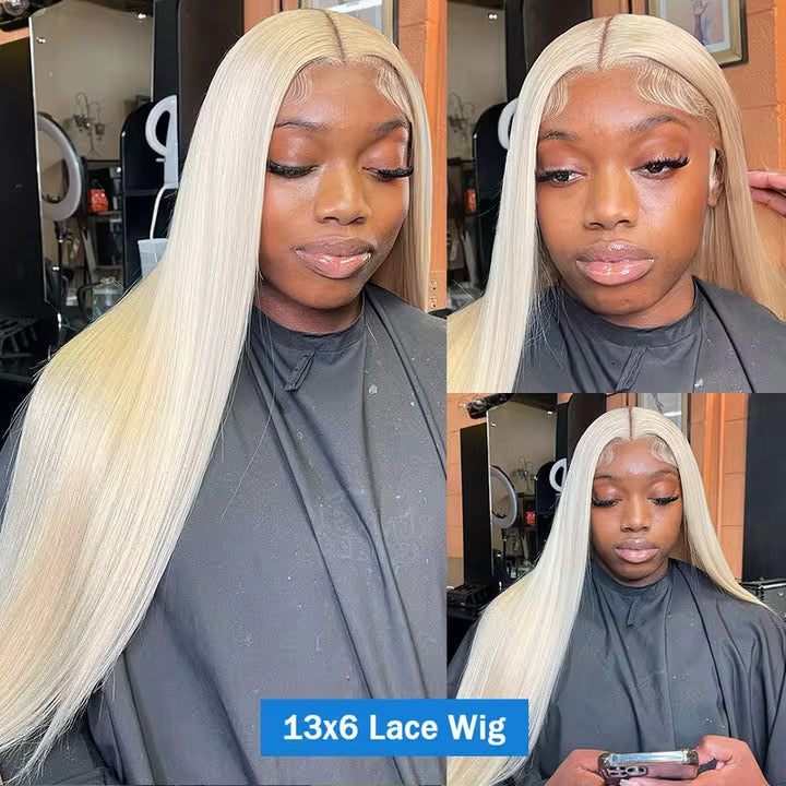 Blonde Straight Brazilian Virgin Hair Lace Front Wig - HD Lace