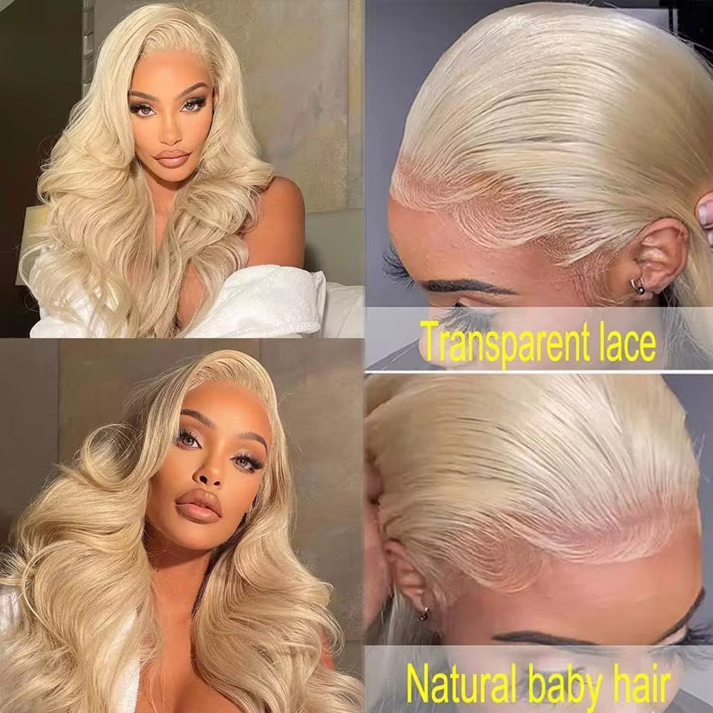 Blonde Body Wave Brazilian Virgin Hair Lace Front Wig - HD Lace
