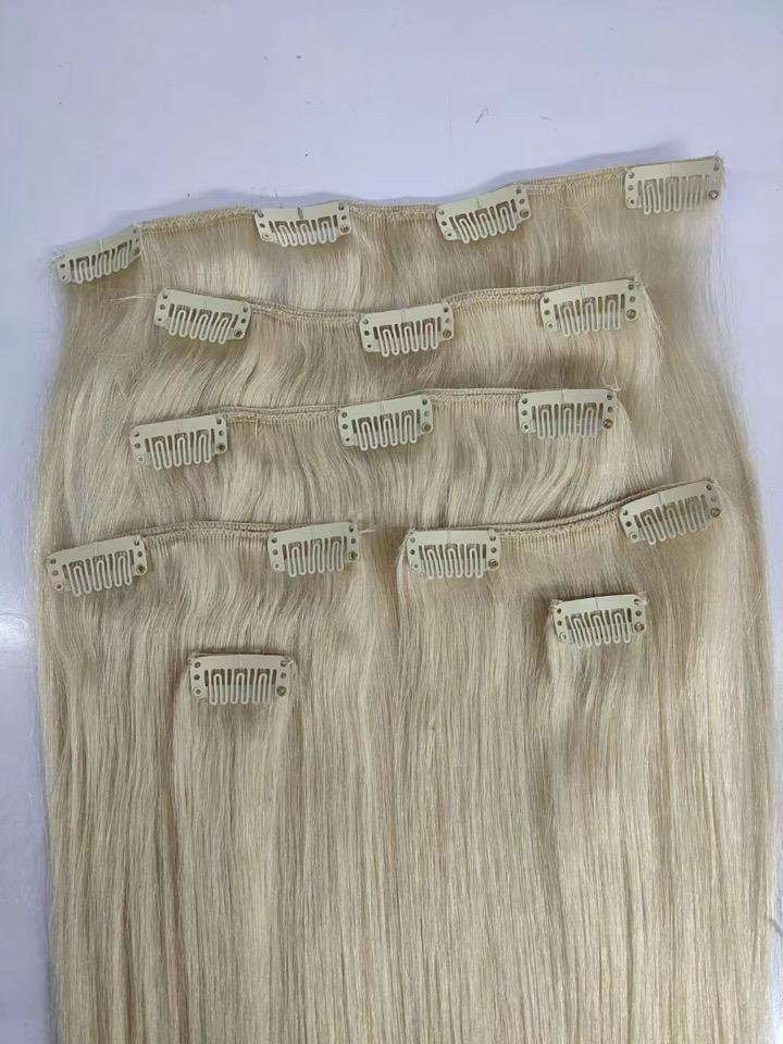 Blonde Straight Human Hair Clip Ins