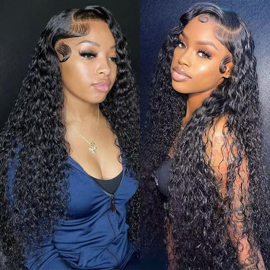 Remy Deep Wave Brazilian Human Hair Lace Front Wig - HD Lace