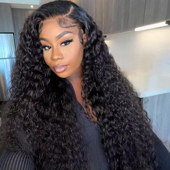 Water Wave Indian Human Hair Lace Front Wig - Transparent Lace