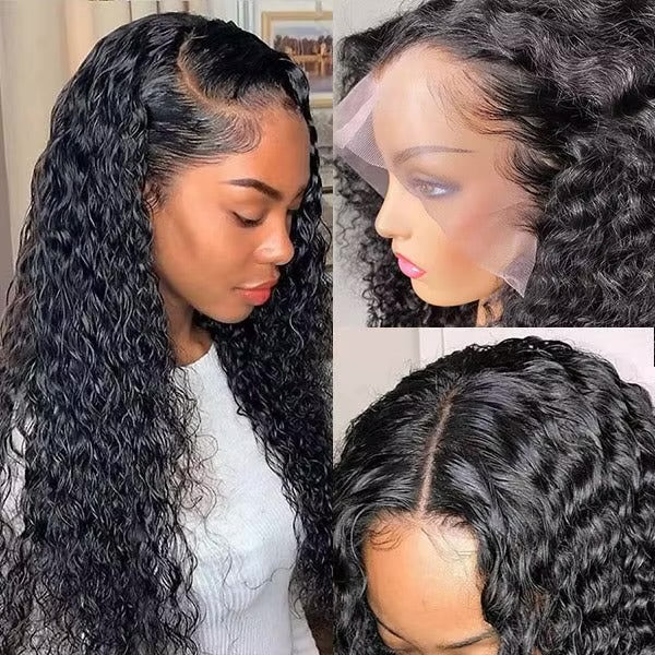 Water Wave Indian Human Hair Lace Front Wig - Transparent Lace