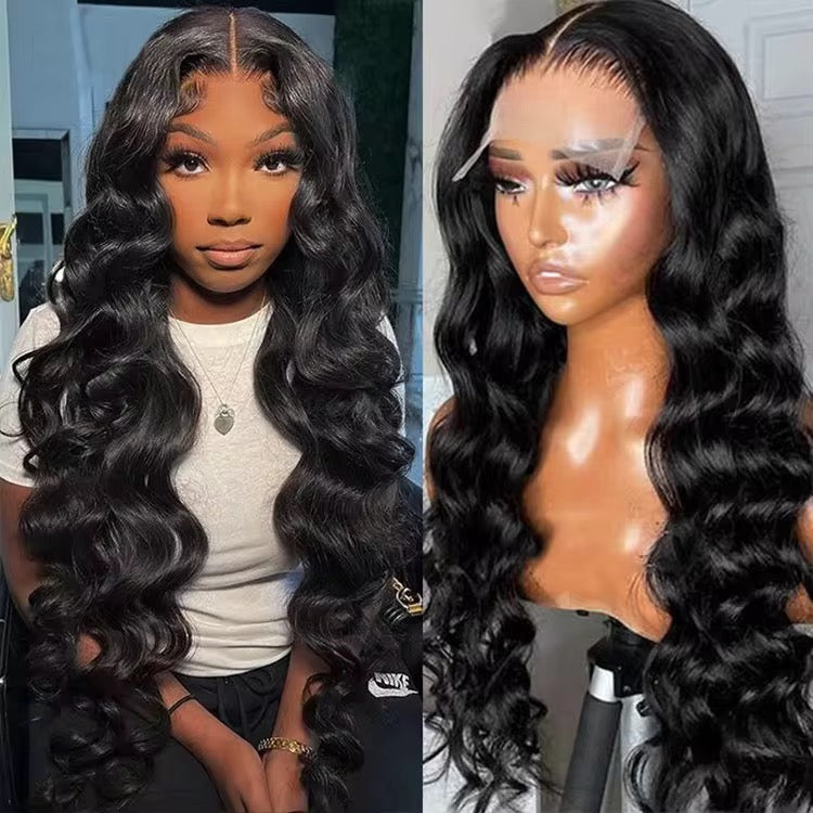 Loose Wave Brazilian Virgin Hair Lace Front Wig - Transparent Lace
