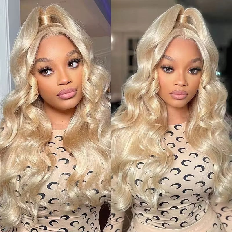 Blonde Body Wave Brazilian Virgin Hair Lace Front Wig - HD Lace