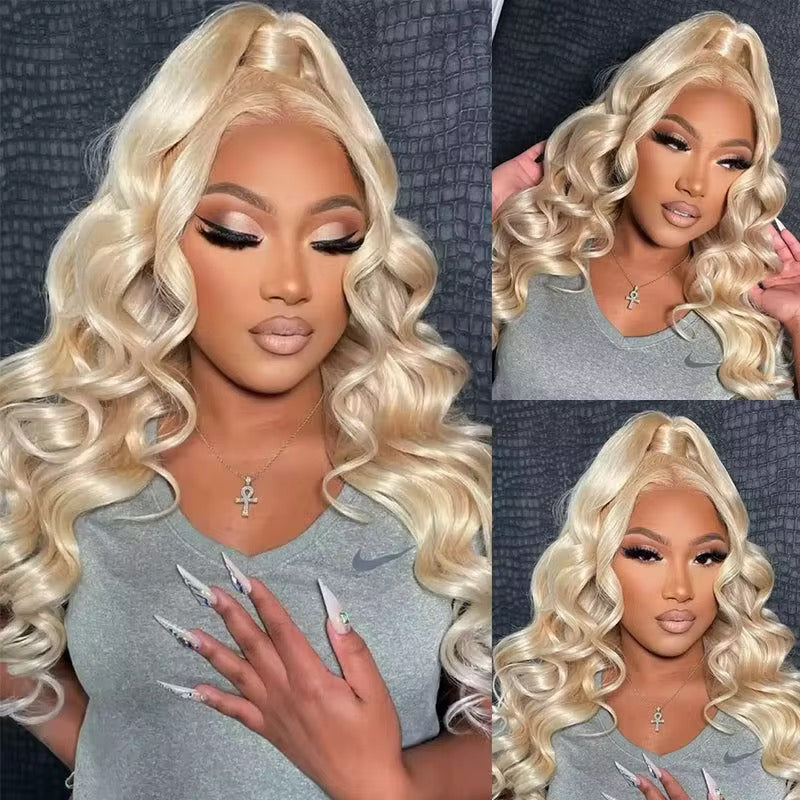 Blonde Body Wave Brazilian Virgin Hair Lace Front Wig - HD Lace