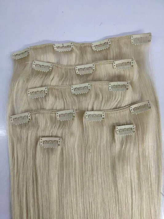 Blonde Straight Human Hair Clip Ins